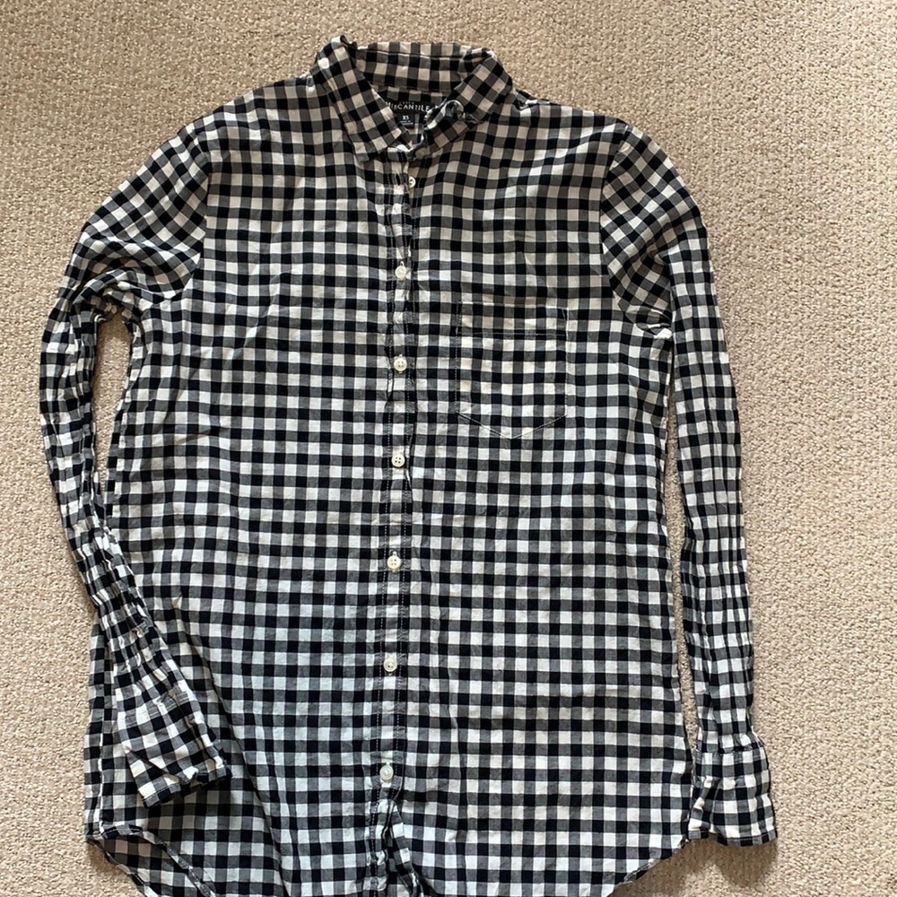 J Crew Gingham Button-Up XS